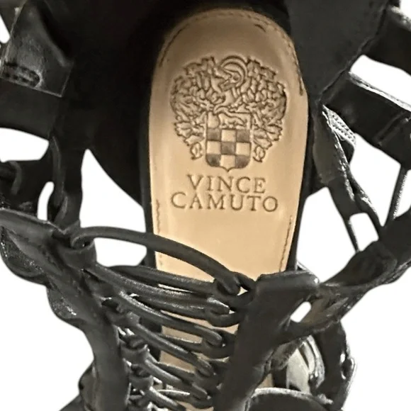 Vince Camuto Elanso Womens Suede Open Toe Cage Block Heel Sandals - Picture 5 of 8